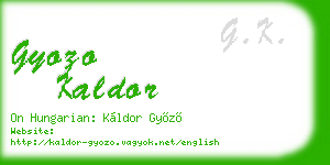 gyozo kaldor business card