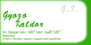 gyozo kaldor business card